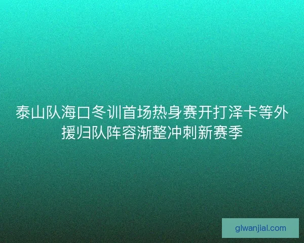 泰山队海口冬训首场热身赛开打泽卡等外援归队阵容渐整冲刺新赛季